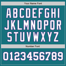 Load image into Gallery viewer, Custom Teal White-Purple Authentic Two Tone Baseball Jersey