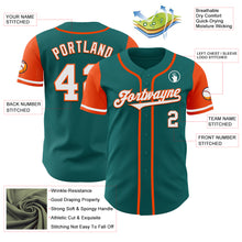 Load image into Gallery viewer, Custom Teal White-Orange Authentic Two Tone Baseball Jersey