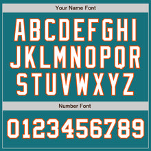 Load image into Gallery viewer, Custom Teal White-Orange Authentic Two Tone Baseball Jersey