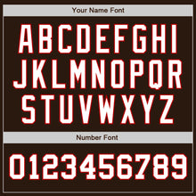 Load image into Gallery viewer, Custom Brown White-Red Authentic Two Tone Baseball Jersey