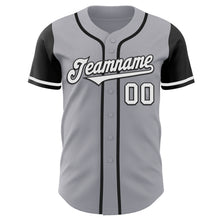 Load image into Gallery viewer, Custom Gray White-Black Authentic Two Tone Baseball Jersey