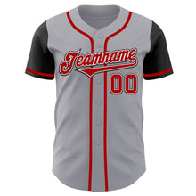 Load image into Gallery viewer, Custom Gray Red-Black Authentic Two Tone Baseball Jersey