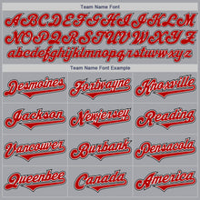 Load image into Gallery viewer, Custom Gray Red-Black Authentic Two Tone Baseball Jersey