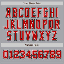 Load image into Gallery viewer, Custom Gray Red-Black Authentic Two Tone Baseball Jersey