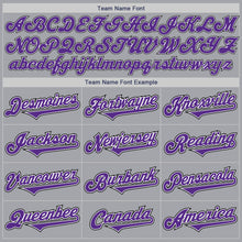 Load image into Gallery viewer, Custom Gray Purple-Black Authentic Two Tone Baseball Jersey