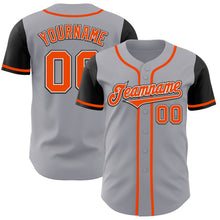 Load image into Gallery viewer, Custom Gray Orange-Black Authentic Two Tone Baseball Jersey