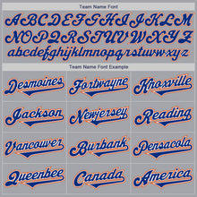 Load image into Gallery viewer, Custom Gray Royal-Orange Authentic Two Tone Baseball Jersey
