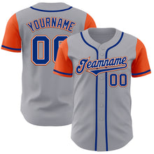 Load image into Gallery viewer, Custom Gray Royal-Orange Authentic Two Tone Baseball Jersey