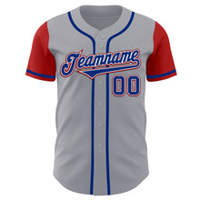 Load image into Gallery viewer, Custom Gray Royal-Red Authentic Two Tone Baseball Jersey
