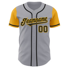 Load image into Gallery viewer, Custom Gray Black-Gold Authentic Two Tone Baseball Jersey