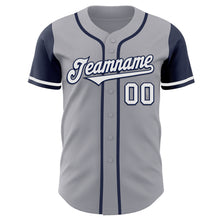 Load image into Gallery viewer, Custom Gray White-Navy Authentic Two Tone Baseball Jersey