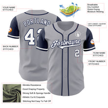 Load image into Gallery viewer, Custom Gray White-Navy Authentic Two Tone Baseball Jersey