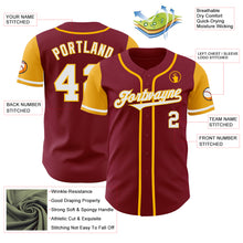 Load image into Gallery viewer, Custom Crimson White-Gold Authentic Two Tone Baseball Jersey