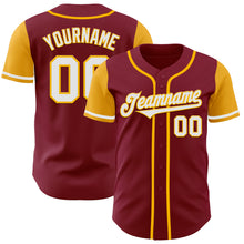 Load image into Gallery viewer, Custom Crimson White-Gold Authentic Two Tone Baseball Jersey