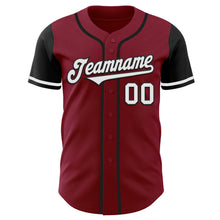 Load image into Gallery viewer, Custom Crimson White-Black Authentic Two Tone Baseball Jersey