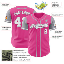 Load image into Gallery viewer, Custom Pink White-Gray Authentic Two Tone Baseball Jersey