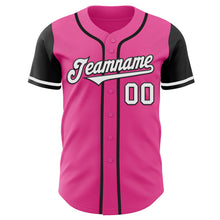 Load image into Gallery viewer, Custom Pink White-Black Authentic Two Tone Baseball Jersey