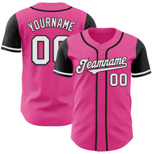 Load image into Gallery viewer, Custom Pink White-Black Authentic Two Tone Baseball Jersey