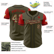 Load image into Gallery viewer, Custom Olive Camo-Black Authentic Two Tone Salute To Service Baseball Jersey
