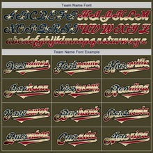 Load image into Gallery viewer, Custom Olive Vintage USA Flag-Black Authentic Two Tone Salute To Service Baseball Jersey
