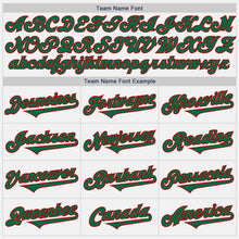 Load image into Gallery viewer, Custom White Kelly Green-Red Authentic Two Tone Baseball Jersey