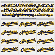 Load image into Gallery viewer, Custom White Navy-Gold Authentic Two Tone Baseball Jersey