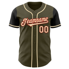 Load image into Gallery viewer, Custom Olive Cream Red-Black Authentic Salute To Service Two Tone Baseball Jersey