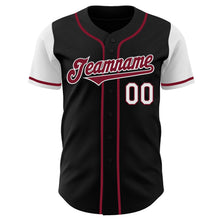 Load image into Gallery viewer, Custom Black Crimson-White Authentic Two Tone Baseball Jersey
