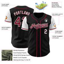Load image into Gallery viewer, Custom Black Crimson-White Authentic Two Tone Baseball Jersey