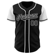 Load image into Gallery viewer, Custom Black White Authentic Two Tone Baseball Jersey