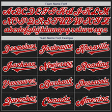 Load image into Gallery viewer, Custom Black Red-White Authentic Two Tone Baseball Jersey