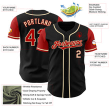 Load image into Gallery viewer, Custom Black Red-Cream Authentic Two Tone Baseball Jersey