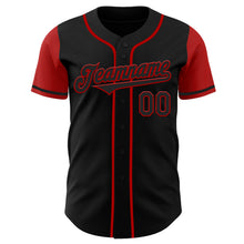 Load image into Gallery viewer, Custom Black Red Authentic Two Tone Baseball Jersey