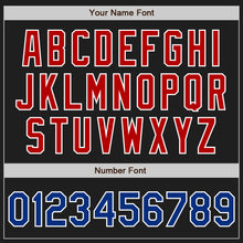 Load image into Gallery viewer, Custom Black Royal-Red Authentic Two Tone Baseball Jersey