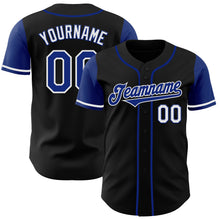 Load image into Gallery viewer, Custom Black Royal-White Authentic Two Tone Baseball Jersey