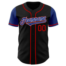 Load image into Gallery viewer, Custom Black Royal-Red Authentic Two Tone Baseball Jersey