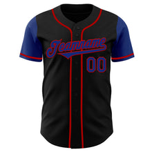 Load image into Gallery viewer, Custom Black Royal-Red Authentic Two Tone Baseball Jersey