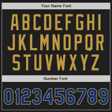 Load image into Gallery viewer, Custom Black Royal-Old Gold Authentic Two Tone Baseball Jersey