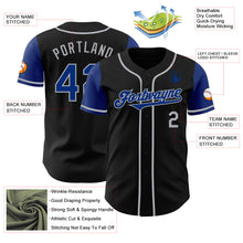 Load image into Gallery viewer, Custom Black Royal-Gray Authentic Two Tone Baseball Jersey