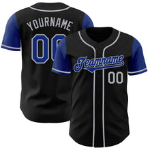 Load image into Gallery viewer, Custom Black Royal-Gray Authentic Two Tone Baseball Jersey