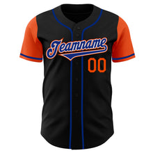 Load image into Gallery viewer, Custom Black Royal-Orange Authentic Two Tone Baseball Jersey