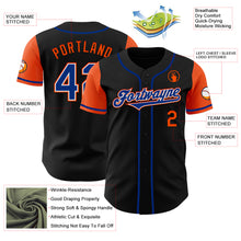 Load image into Gallery viewer, Custom Black Royal-Orange Authentic Two Tone Baseball Jersey