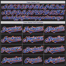 Load image into Gallery viewer, Custom Black Royal-Orange Authentic Two Tone Baseball Jersey