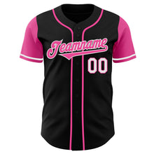 Load image into Gallery viewer, Custom Black Pink-White Authentic Two Tone Baseball Jersey