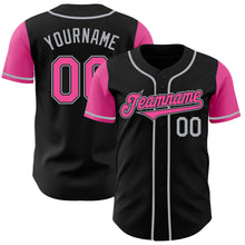 Load image into Gallery viewer, Custom Black Pink-Gray Authentic Two Tone Baseball Jersey