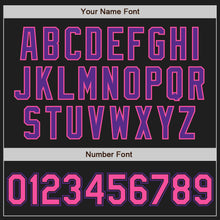 Load image into Gallery viewer, Custom Black Pink-Purple Authentic Two Tone Baseball Jersey