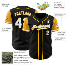 Load image into Gallery viewer, Custom Black White-Gold Authentic Two Tone Baseball Jersey