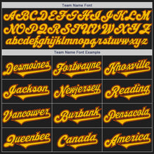 Load image into Gallery viewer, Custom Black Gold-Orange Authentic Two Tone Baseball Jersey