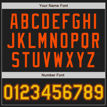 Load image into Gallery viewer, Custom Black Gold-Orange Authentic Two Tone Baseball Jersey