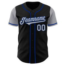 Load image into Gallery viewer, Custom Black Gray-Royal Authentic Two Tone Baseball Jersey